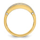 IB Goodman Two-tone Mens Polished Satin and Grooved 7-Stone 1/2 Carat AA Diamond Ring - WBC