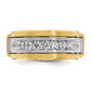 IB Goodman Two-tone Mens Polished Satin and Grooved 7-Stone 1/2 Carat AA Diamond Ring - WBC