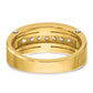 IB Goodman Two-tone Mens Polished Satin and Grooved 7-Stone 1/2 Carat AA Diamond Ring - WBC