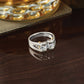 IB Goodman Two-tone Mens Polished and Satin Channel-set 3-Stone 3/4 Carat AA Diamond Ring - WBC