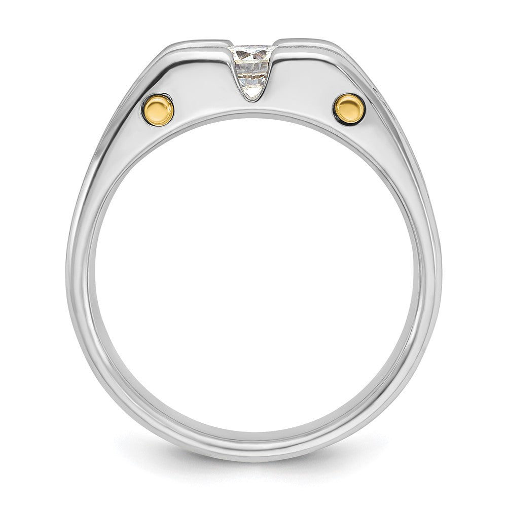 IB Goodman Two-tone Mens Polished and Satin Channel-set 3-Stone 3/4 Carat AA Diamond Ring - WBC
