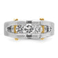 IB Goodman Two-tone Mens Polished and Satin Channel-set 3-Stone 3/4 Carat AA Diamond Ring - WBC