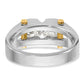 IB Goodman Two-tone Mens Polished and Satin Channel-set 3-Stone 3/4 Carat AA Diamond Ring - WBC