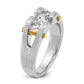 IB Goodman Two-tone Mens Polished and Satin Channel-set 3-Stone 3/4 Carat AA Diamond Ring - WBC