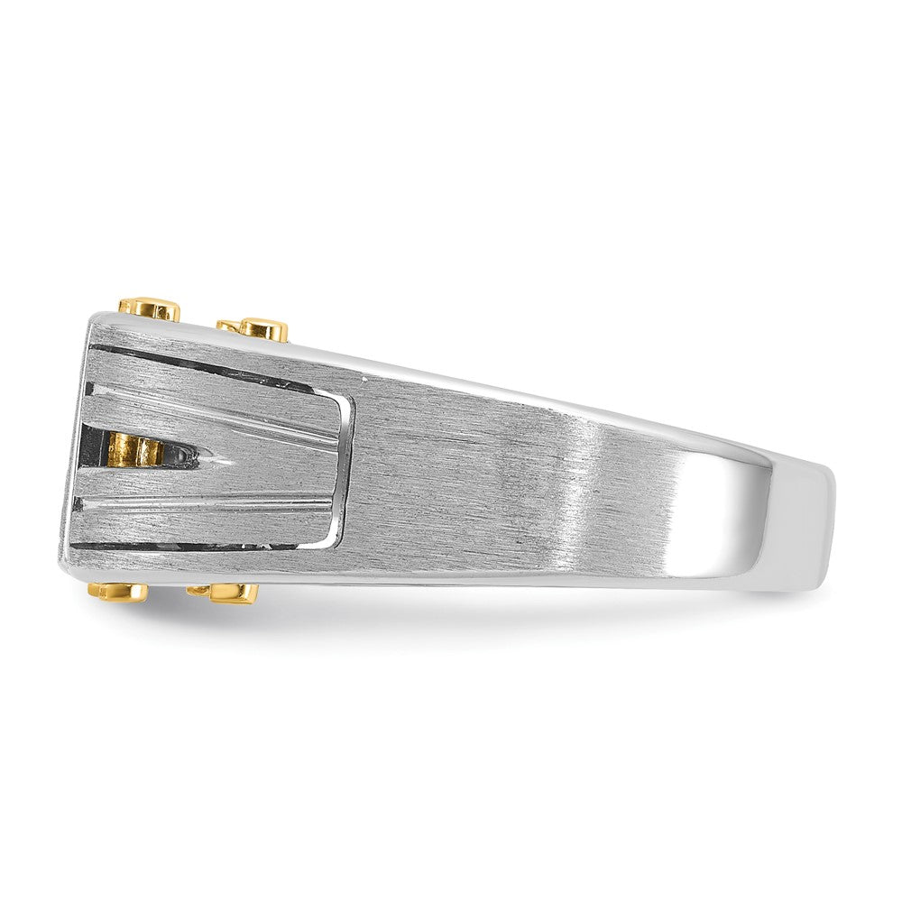 IB Goodman Two-tone Mens Polished and Satin 1/4 carat Diamond Complete Ring - WBC