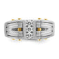 IB Goodman Two-tone Mens Polished and Satin 1/4 carat Diamond Complete Ring - WBC