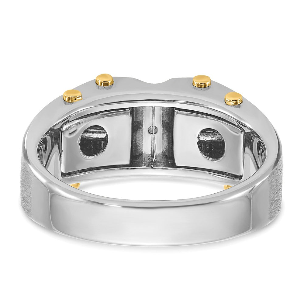 IB Goodman Two-tone Mens Polished and Satin 1/4 carat Diamond Complete Ring - WBC