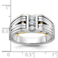 IB Goodman Two-tone Mens Polished and Satin 1/4 carat Diamond Complete Ring - WBC