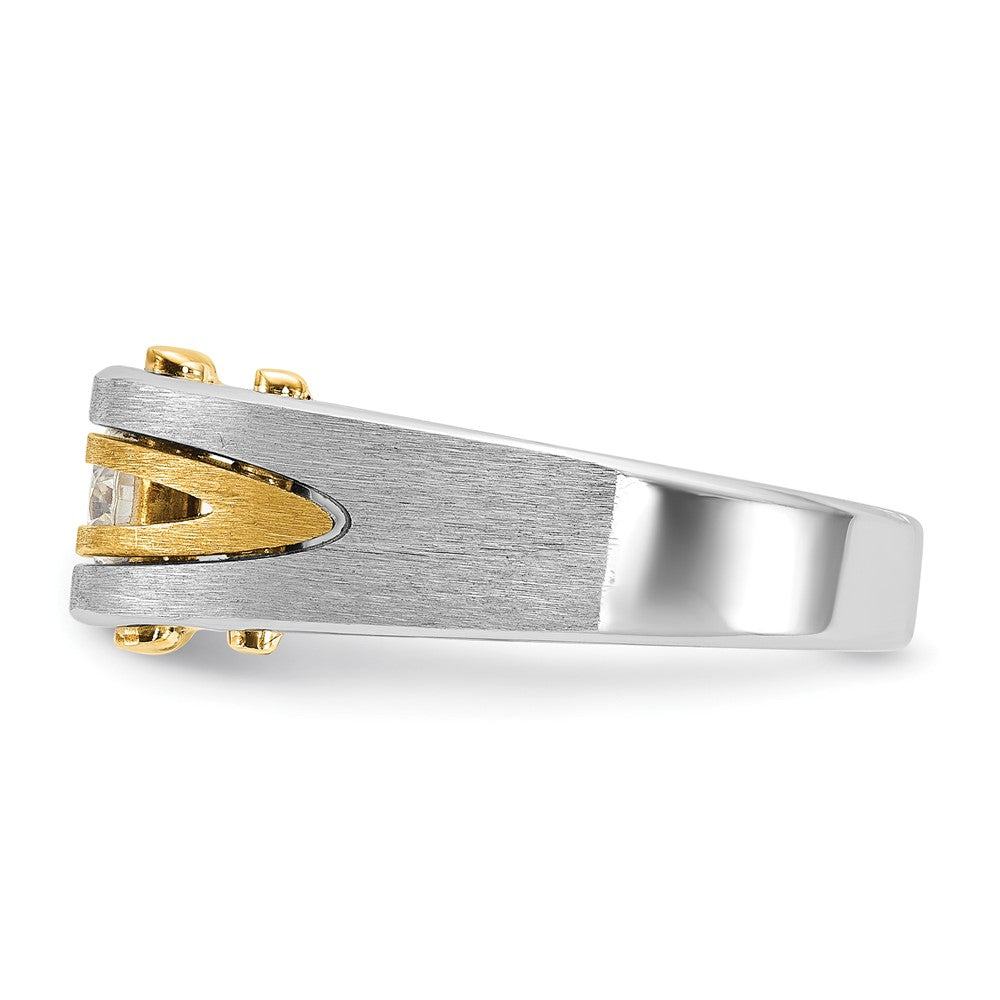 IB Goodman Two-tone Mens Polished and Satin 1/2 carat Diamond Complete Ring - WBC