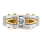 IB Goodman Two-tone Mens Polished and Satin 1/2 carat Diamond Complete Ring - WBC