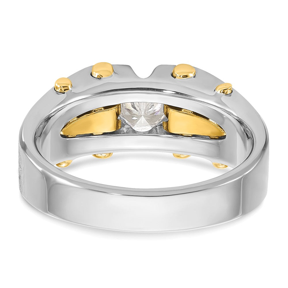 IB Goodman Two-tone Mens Polished and Satin 1/2 carat Diamond Complete Ring - WBC