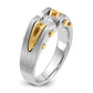 IB Goodman Two-tone Mens Polished and Satin 1/2 carat Diamond Complete Ring - WBC