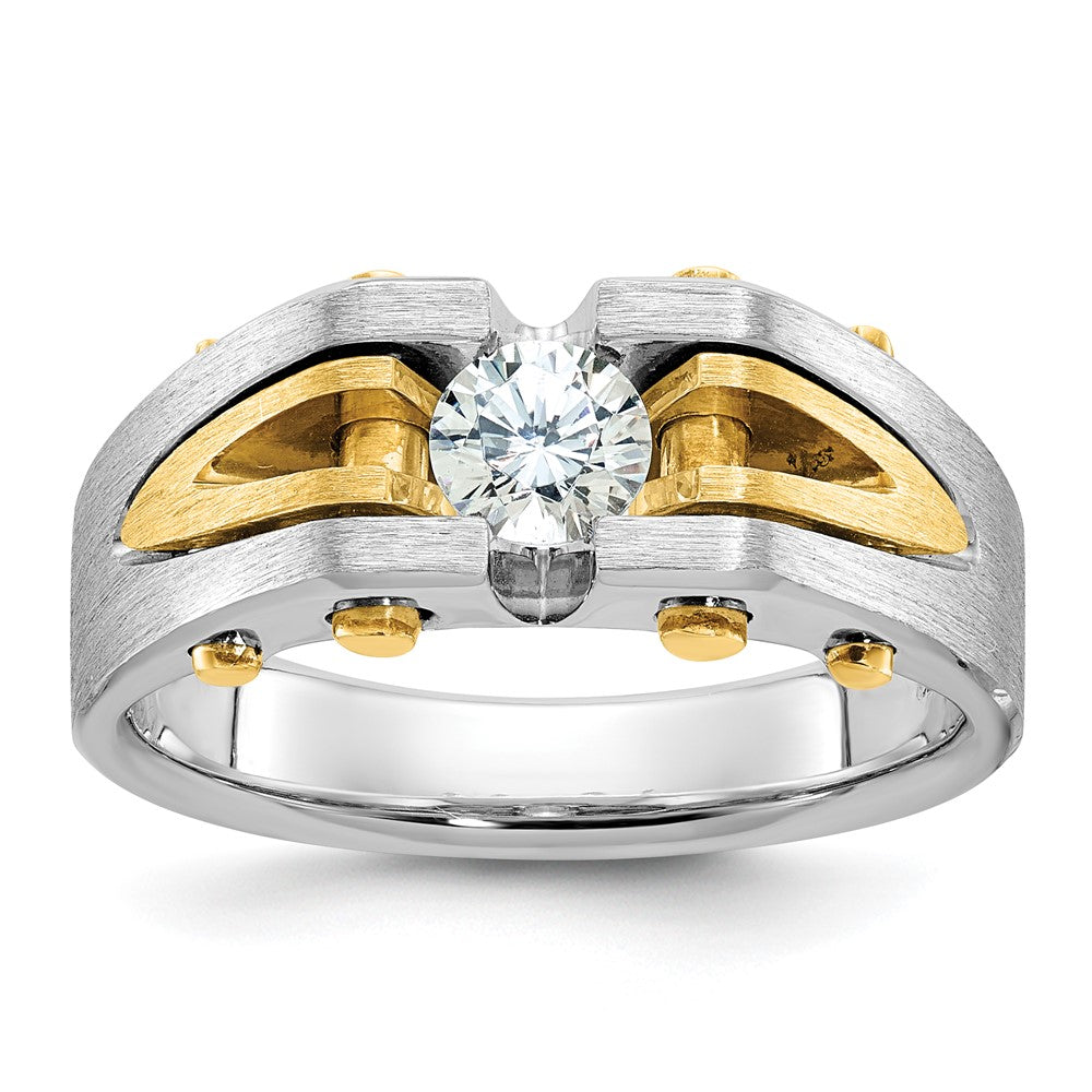 IB Goodman Two-tone Mens Polished and Satin 1/2 carat Diamond Complete Ring - WBC