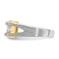 IBGoodman Two-tone Men's Polished Satin and Cut-Out 3-Stone 1 Carat AA Quality Diamond Ring - WBC