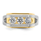 IBGoodman Two-tone Men's Polished Satin and Cut-Out 3-Stone 1 Carat AA Quality Diamond Ring - WBC