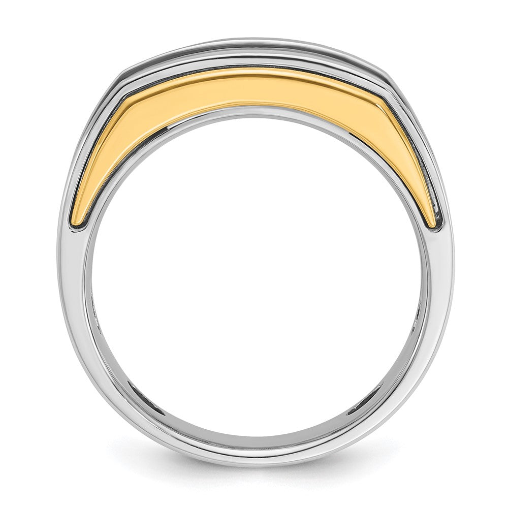 IBGoodman Two-tone Men's Polished 5-Stone 1/2 Carat AA Quality Diamond Ring - WBC