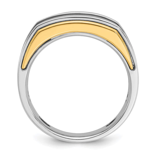IBGoodman Two-tone Men's Polished 5-Stone 1/2 Carat AA Quality Diamond Ring - WBC