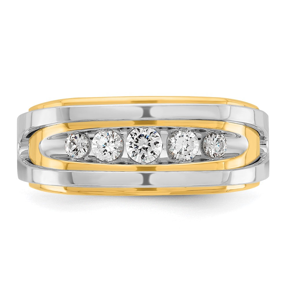 IBGoodman Two-tone Men's Polished 5-Stone 1/2 Carat AA Quality Diamond Ring - WBC