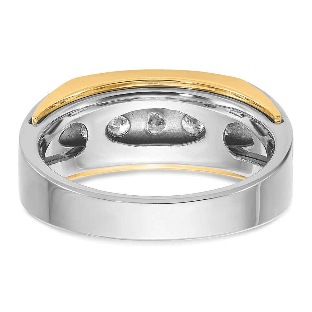 IBGoodman Two-tone Men's Polished 5-Stone 1/2 Carat AA Quality Diamond Ring - WBC