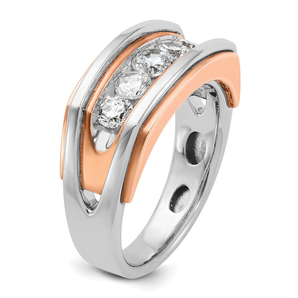 IB Goodman and Mens Polished Channel-set 5-Stone 1 Carat AA Diamond Ring - WBC