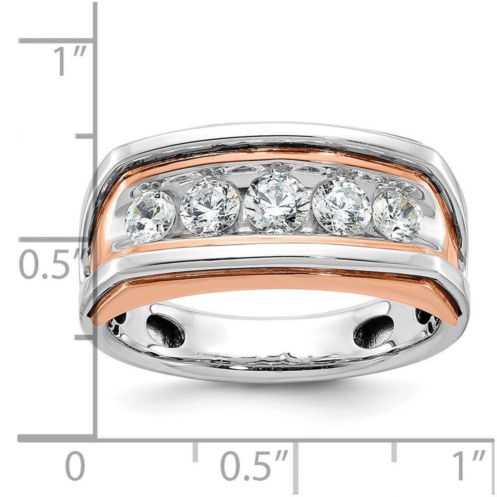 IB Goodman and Mens Polished Channel-set 5-Stone 1 Carat AA Diamond Ring - WBC