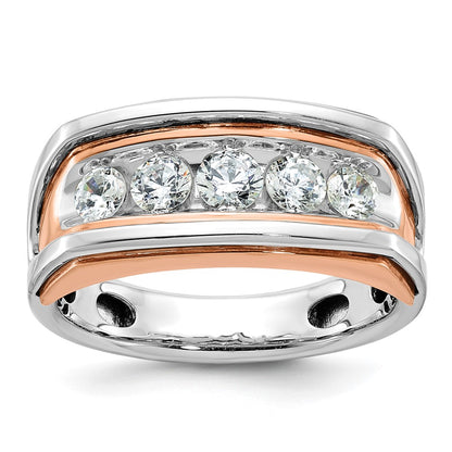 IB Goodman and Mens Polished Channel-set 5-Stone 1 Carat AA Diamond Ring - WBC