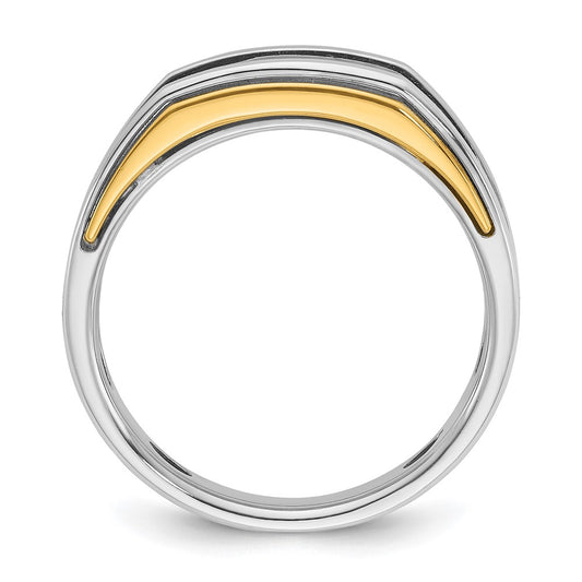 IBGoodman Two-tone Men's Polished 5-Stone 1/4 Carat AA Quality Diamond Ring - WBC