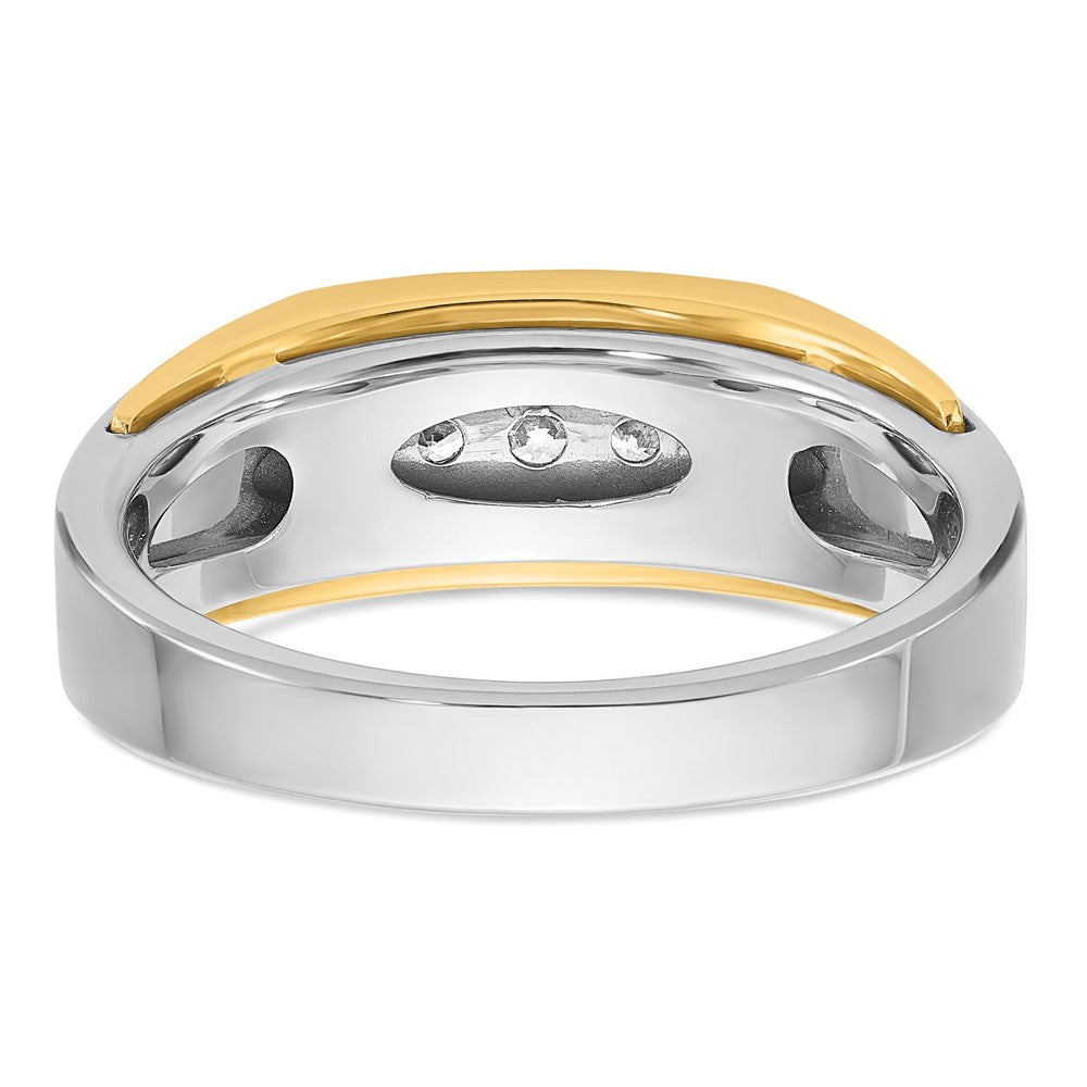 IBGoodman Two-tone Men's Polished 5-Stone 1/4 Carat AA Quality Diamond Ring - WBC
