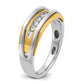 IBGoodman Two-tone Men's Polished 5-Stone 1/4 Carat AA Quality Diamond Ring - WBC