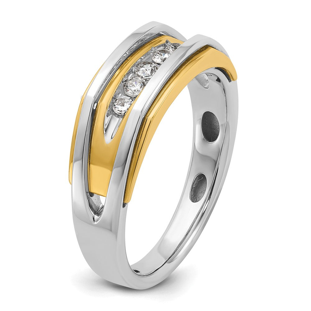 IBGoodman Two-tone Men's Polished 5-Stone 1/4 Carat AA Quality Diamond Ring - WBC