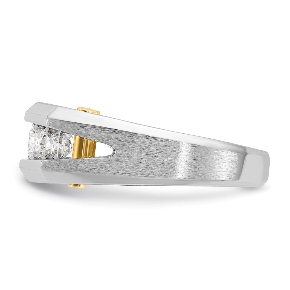 IB Goodman Two-tone Mens Polished and Satin Channel-set 5-Stone 1 Carat AA Diamond Ring - WBC