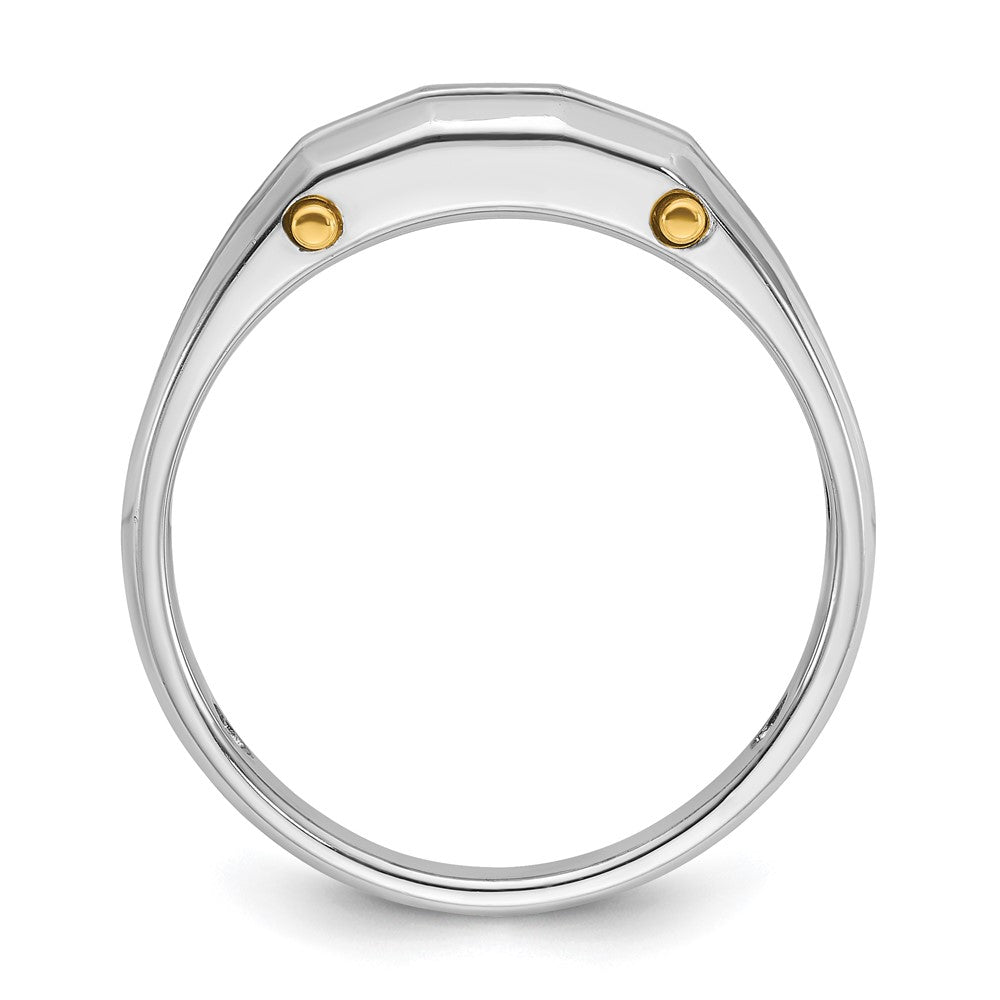 IB Goodman Two-tone Mens Polished and Satin Channel-set 5-Stone 1/4 Carat AA Diamond Ring - WBC