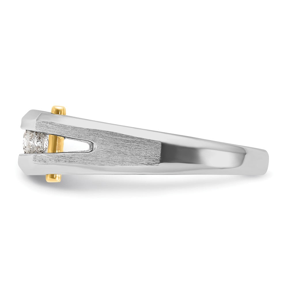 IB Goodman Two-tone Mens Polished and Satin Channel-set 5-Stone 1/4 Carat AA Diamond Ring - WBC