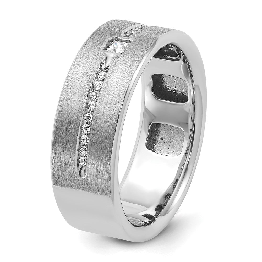 IBGoodman Men's Polished and Satin 1/5 Carat AA Quality Diamond Ring - WBC