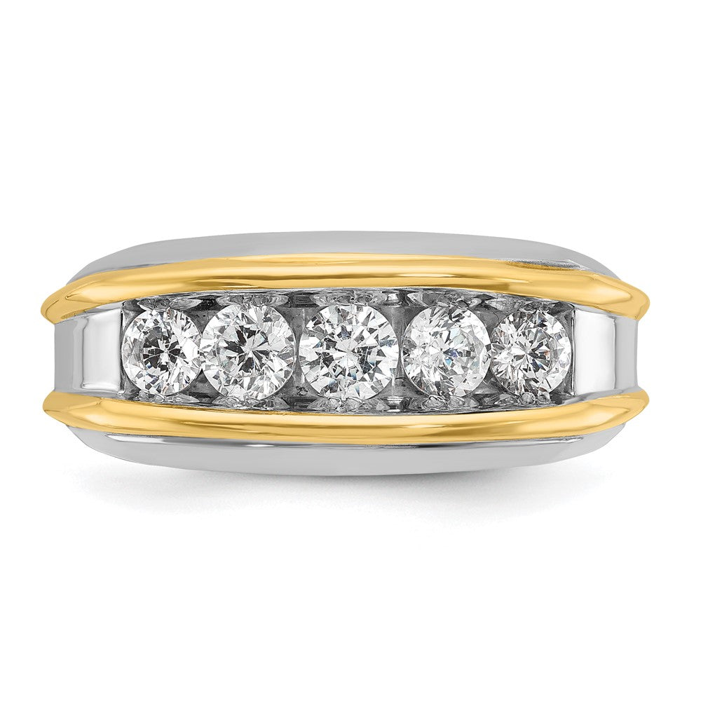 IBGoodman Two-tone Men's Polished 5-Stone 1 Carat AA Quality Diamond Ring - WBC