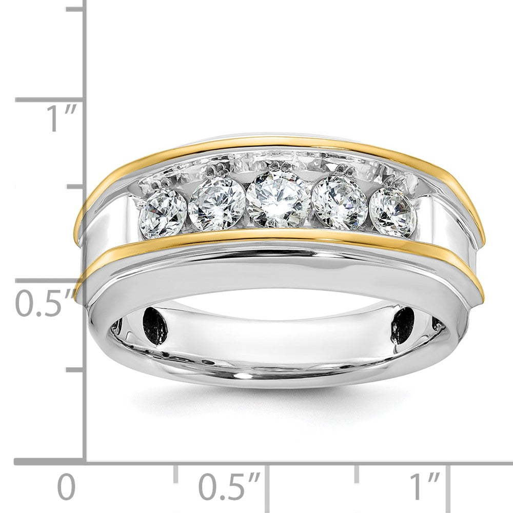 IBGoodman Two-tone Men's Polished 5-Stone 1 Carat AA Quality Diamond Ring - WBC