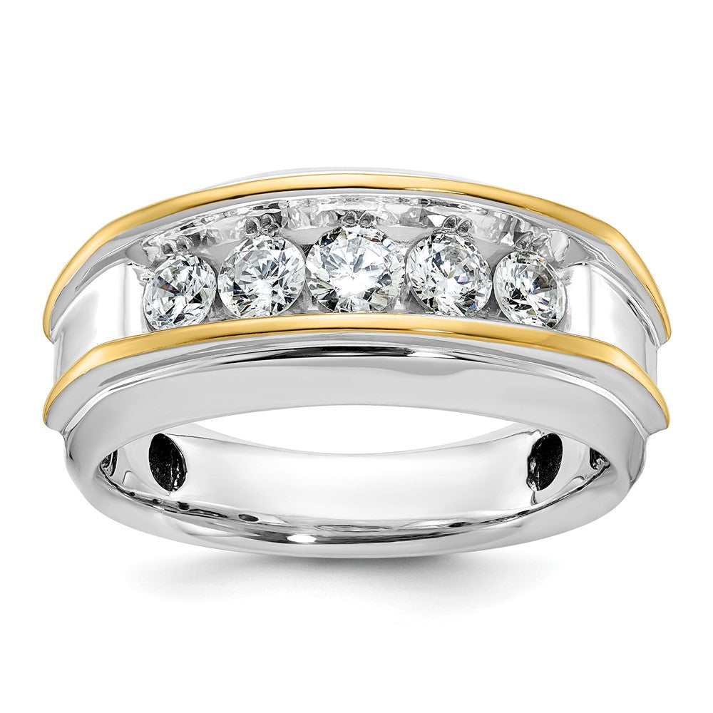 IBGoodman Two-tone Men's Polished 5-Stone 1 Carat AA Quality Diamond Ring - WBC