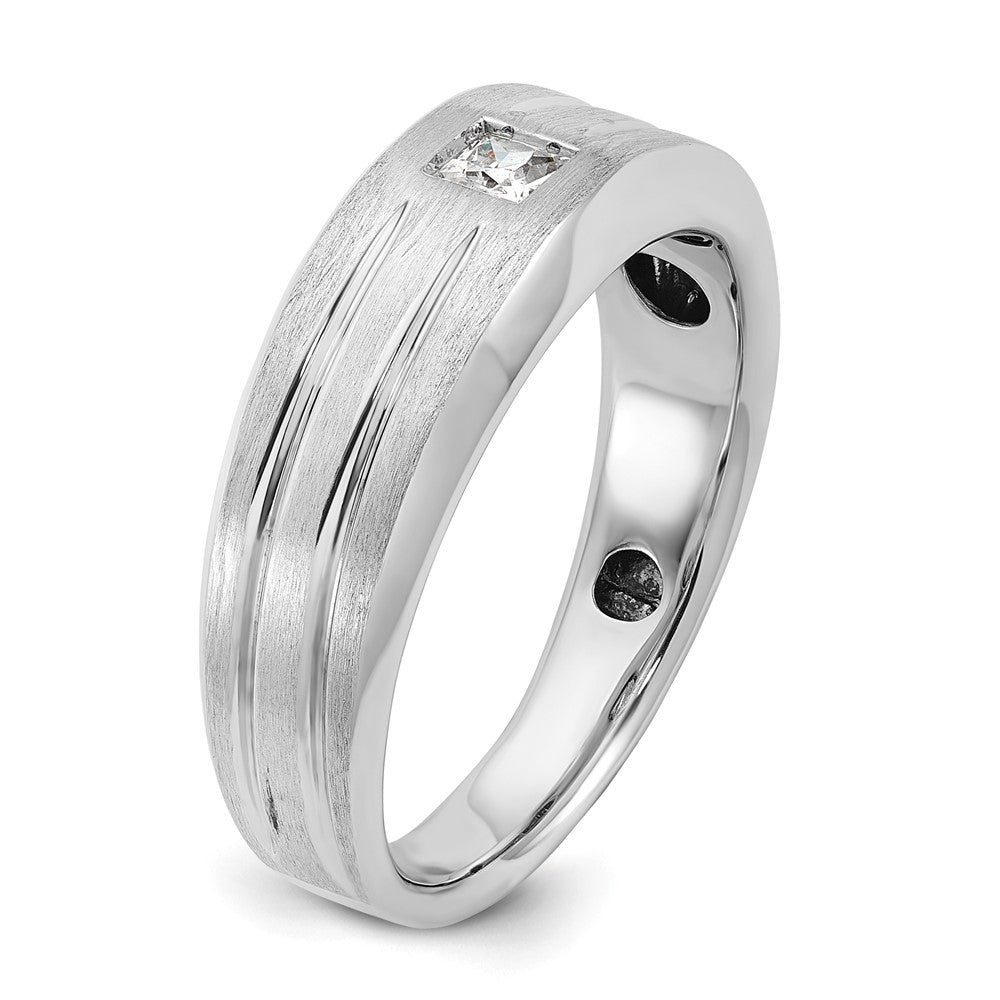IB Goodman Mens Polished and Satin 1/6 carat Diamond Complete Ring - WBC
