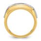 IB Goodman Two-tone Mens Polished and Satin 2-Row 1/2 Carat AA Quality Diamond Ring - WBC