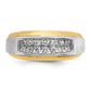 IB Goodman Two-tone Mens Polished and Satin 2-Row 1/2 Carat AA Quality Diamond Ring - WBC