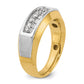 IB Goodman Two-tone Mens Polished and Satin 2-Row 1/2 Carat AA Quality Diamond Ring - WBC