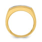 IBGoodman with Rhodium Men's Polished and Grooved 3-Stone 1/2 Carat AA Quality Diamond Ring - WBC