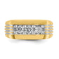 IBGoodman with Rhodium Men's Polished and Grooved 3-Stone 1/2 Carat AA Quality Diamond Ring - WBC