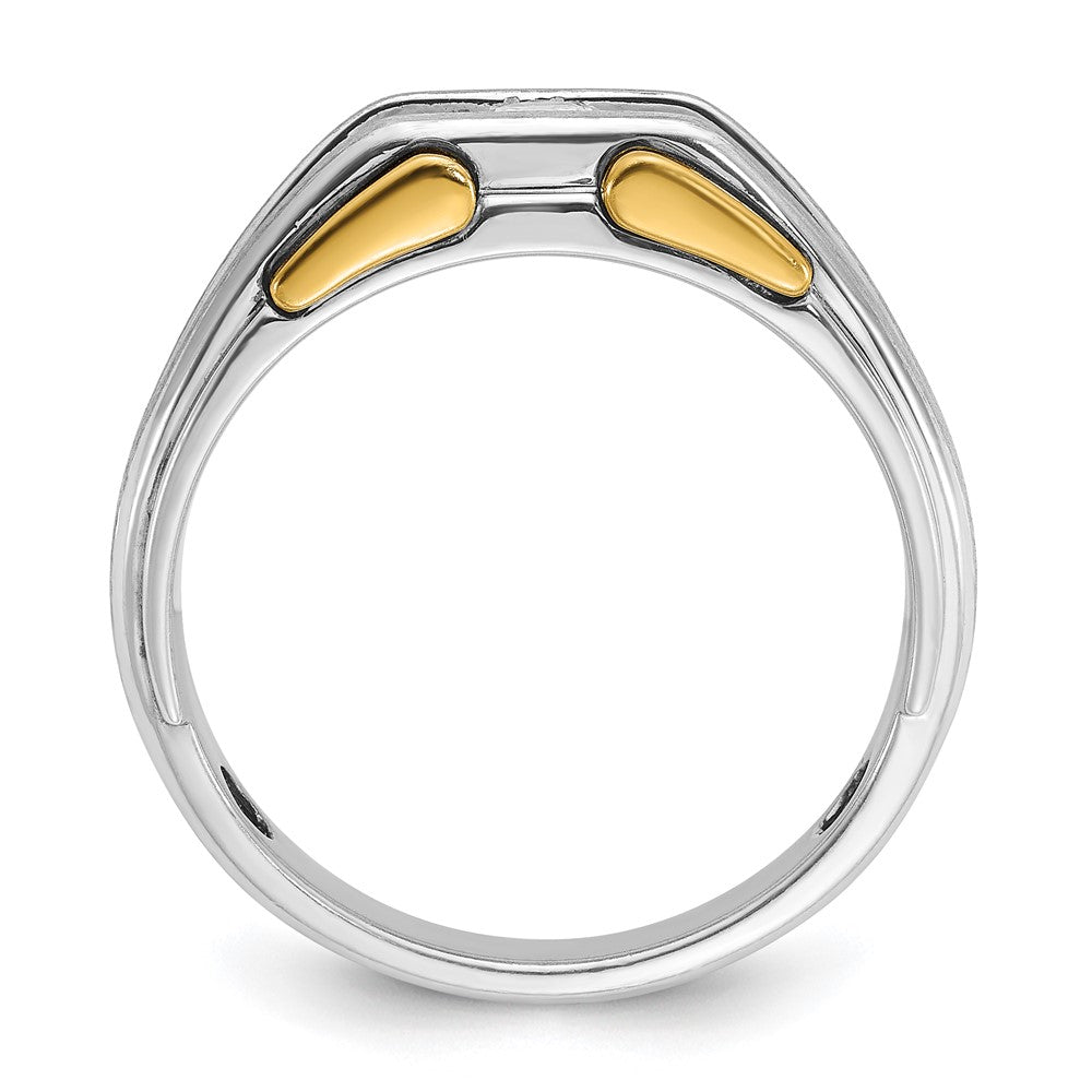 IB Goodman Two-tone Mens Polished and Satin 1/5 carat Diamond Complete Ring - WBC