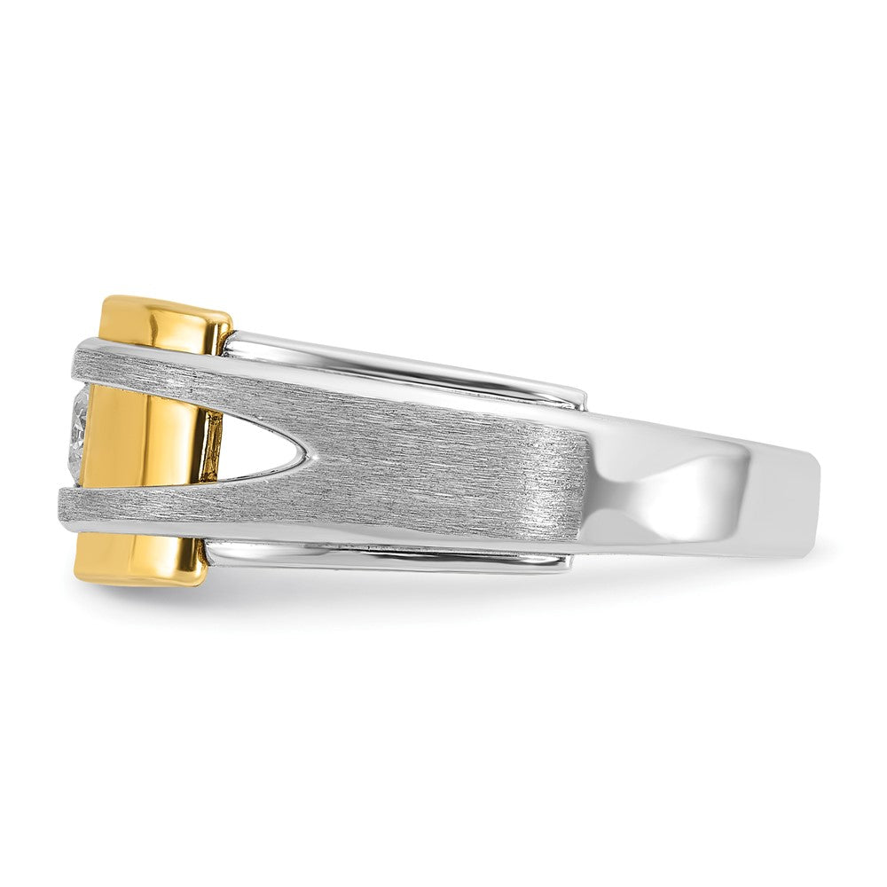 IB Goodman Two-tone Mens Polished and Satin 1/5 carat Diamond Complete Ring - WBC