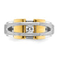 IB Goodman Two-tone Mens Polished and Satin 1/5 carat Diamond Complete Ring - WBC