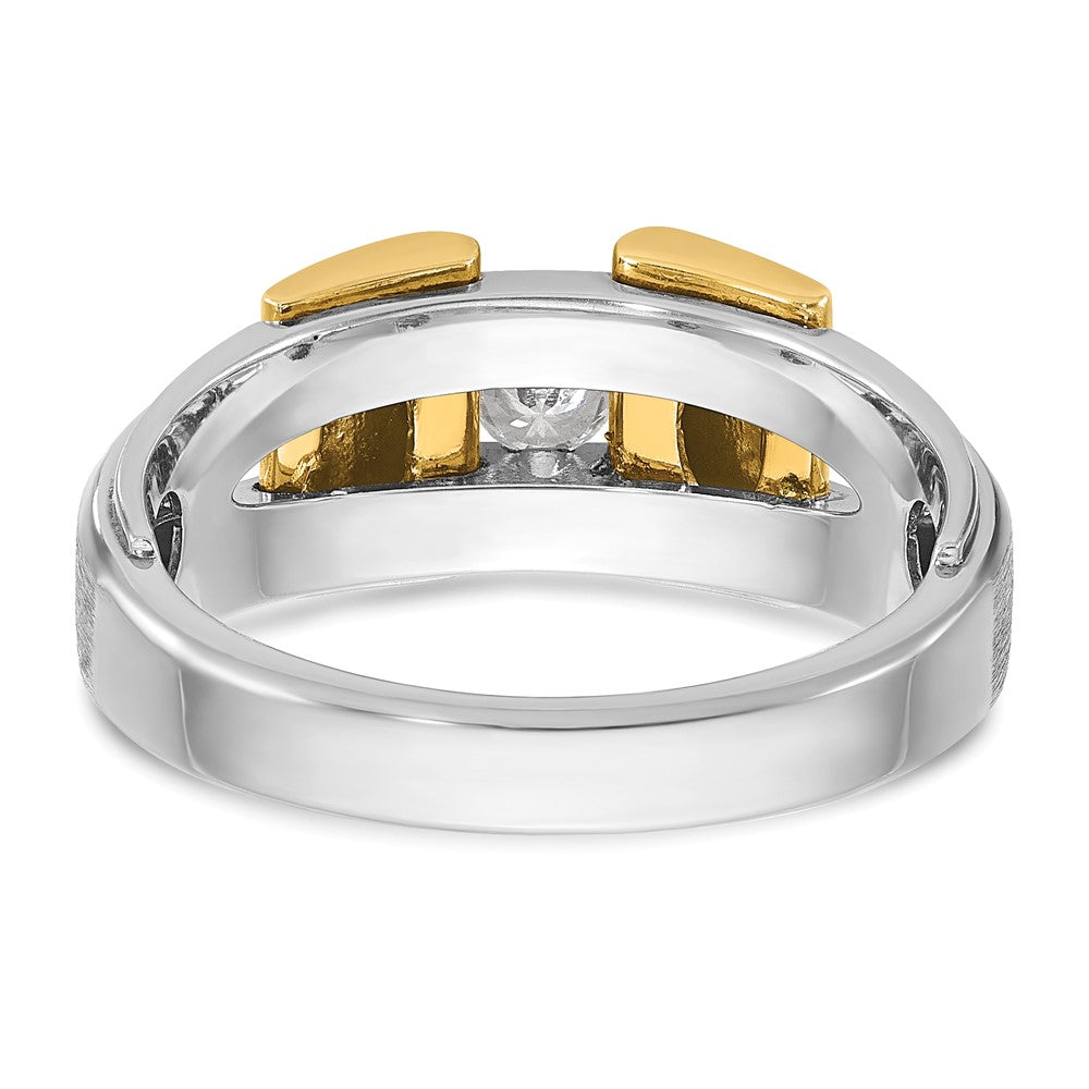 IB Goodman Two-tone Mens Polished and Satin 1/5 carat Diamond Complete Ring - WBC