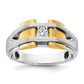 IB Goodman Two-tone Mens Polished and Satin 1/5 carat Diamond Complete Ring - WBC