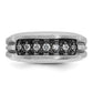 IBGoodman with Black Rhodium Men's Polished Satin and Grooved 1/2 Carat AA Quality Black and Diamond Ring - WBC