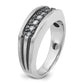 IBGoodman with Black Rhodium Men's Polished Satin and Grooved 1/2 Carat AA Quality Black and Diamond Ring - WBC